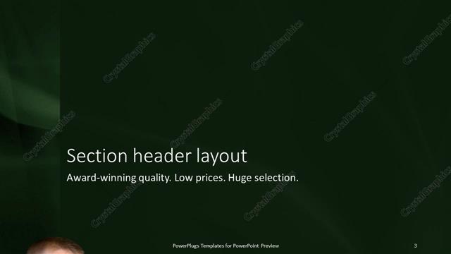 Section Header presentation slide layout