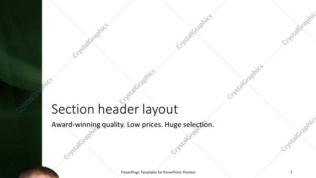 Section Header presentation slide layout
