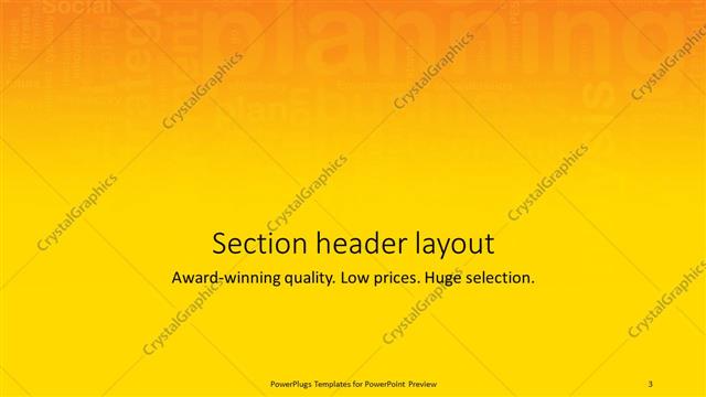 Section Header presentation slide layout