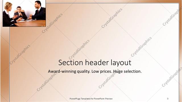Section Header presentation slide layout