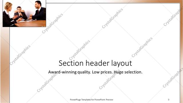 Section Header presentation slide layout