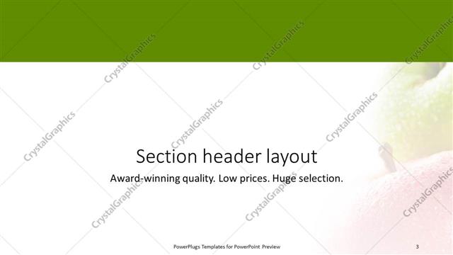 Section Header presentation slide layout