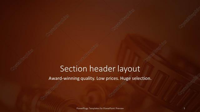Section Header presentation slide layout