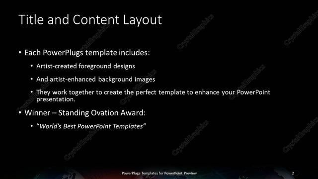 Title and Content presentation slide layout