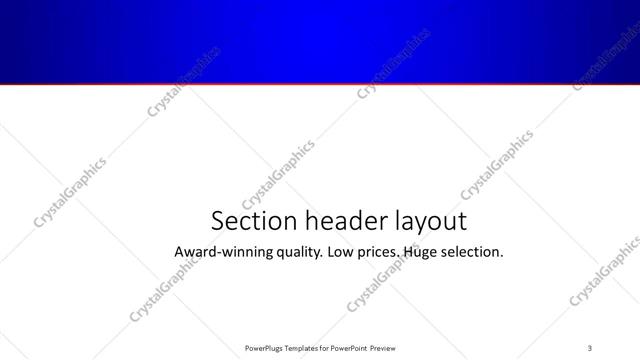 Section Header presentation slide layout