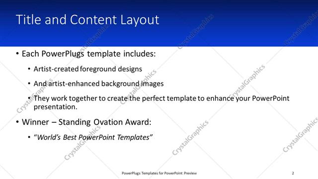 Title and Content presentation slide layout