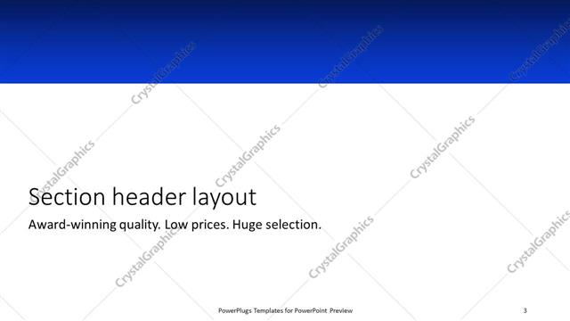 Section Header presentation slide layout