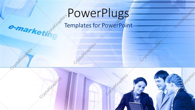  Presentation with meeting - Three business people with a laptop having a meeting