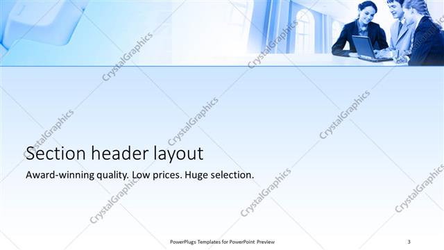 Section Header presentation slide layout