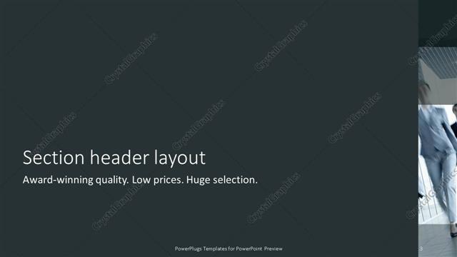 Section Header presentation slide layout
