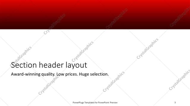 Section Header presentation slide layout