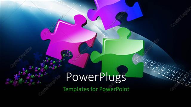  Presentation with wave - Three color puzzle converging with nice wave of puzzles