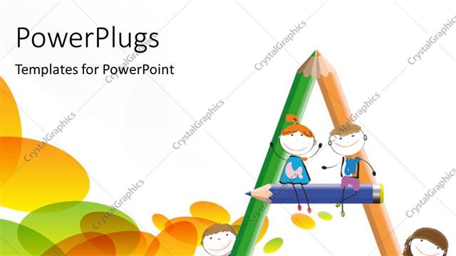  Presentation with alphabet - Three colorful pencils forming an alphabet 