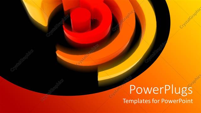  Presentation with multi - Three curved multi colored arrows on a black background