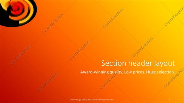 Section Header presentation slide layout