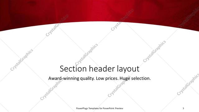 Section Header presentation slide layout