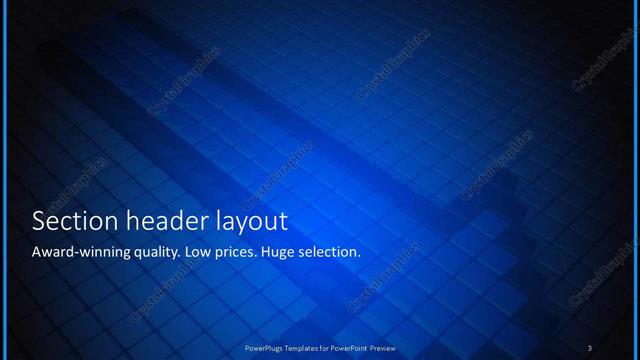 Section Header presentation slide layout