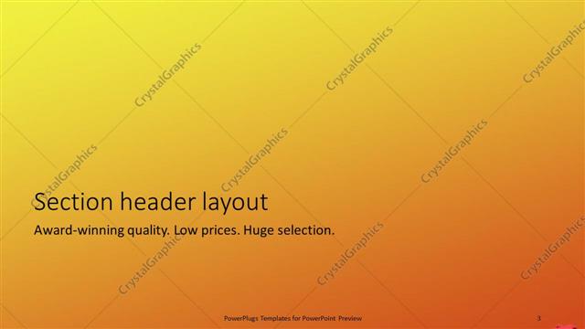 Section Header presentation slide layout