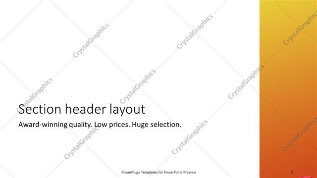 Section Header presentation slide layout