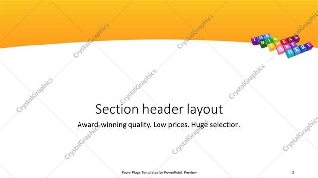 Section Header presentation slide layout