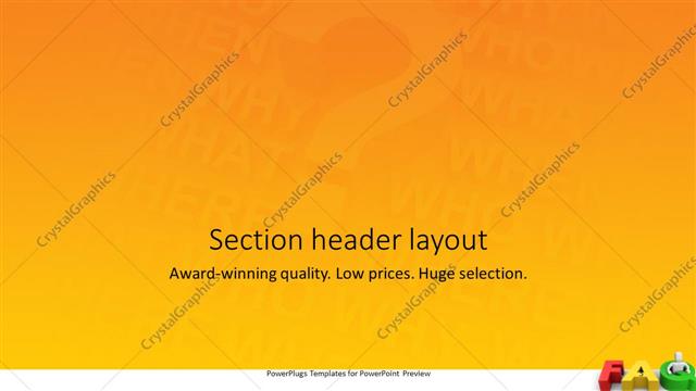Section Header presentation slide layout