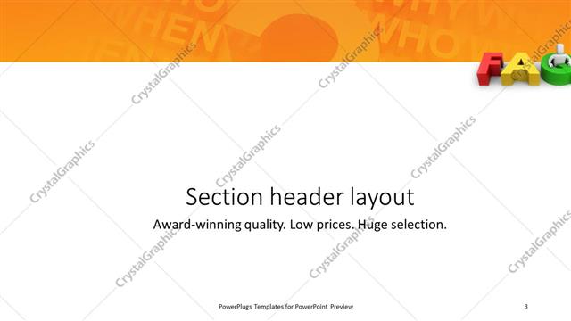 Section Header presentation slide layout