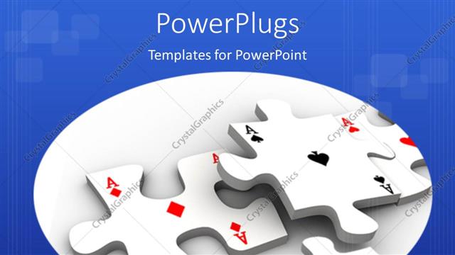  Presentation with jigsaw - Three dimensional jigsaw puzzle with playing card aces