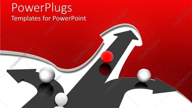  Presentation with choice - Three dimensional man at crossroad with three different choices