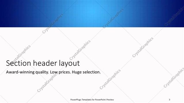Section Header presentation slide layout
