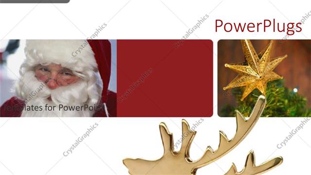  Presentation with decoration - Three dimensional reindeer with collage of Santa and Christmas decoration