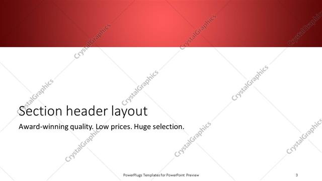 Section Header presentation slide layout