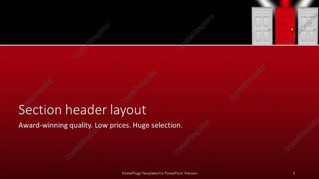 Section Header presentation slide layout