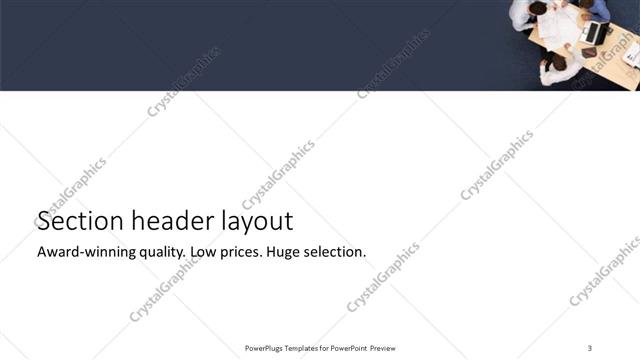 Section Header presentation slide layout