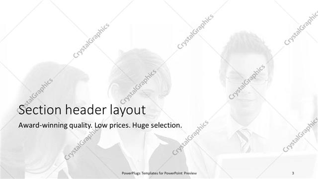 Section Header presentation slide layout
