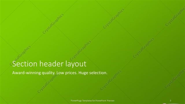 Section Header presentation slide layout
