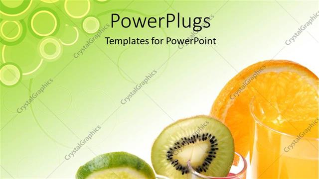  Presentation with juice - Three glass cups with drinks and fruits on them