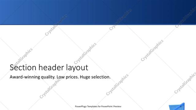 Section Header presentation slide layout