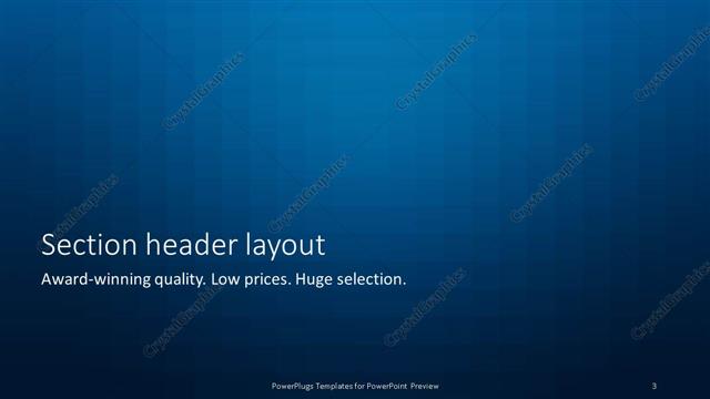 Section Header presentation slide layout