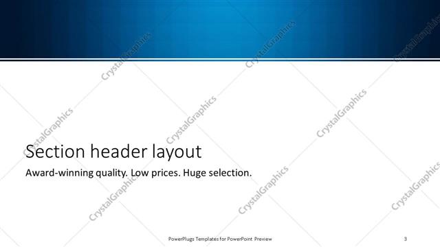 Section Header presentation slide layout