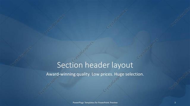 Section Header presentation slide layout