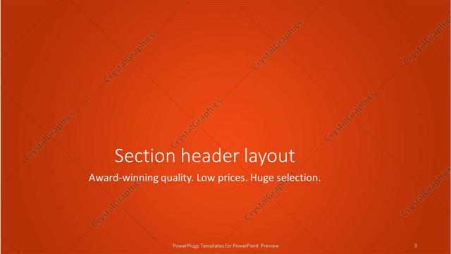 Section Header presentation slide layout