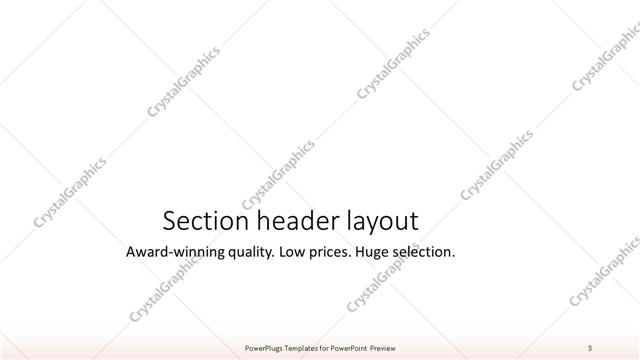 Section Header presentation slide layout