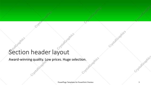 Section Header presentation slide layout