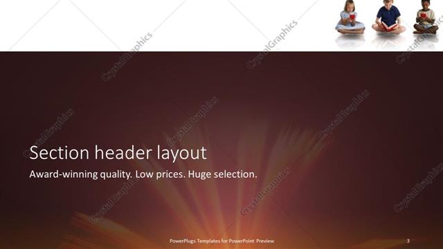 Section Header presentation slide layout