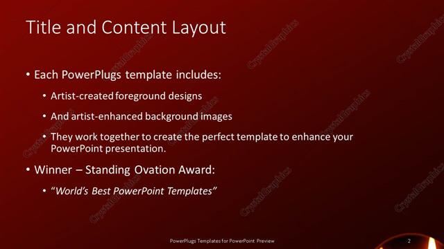 Title and Content presentation slide layout