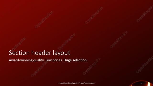 Section Header presentation slide layout