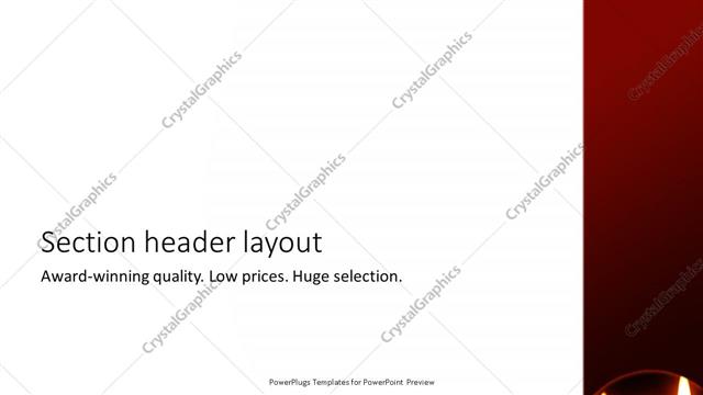 Section Header presentation slide layout