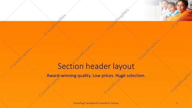 Section Header presentation slide layout
