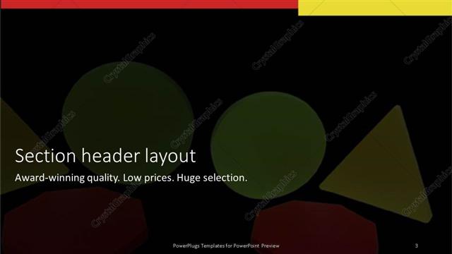 Section Header presentation slide layout