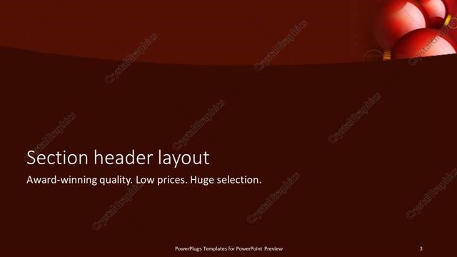 Section Header presentation slide layout